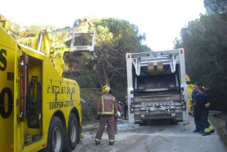 Accident camió escombraries